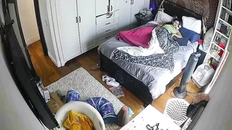 Canadian spycam footage showing a horny brunette who needs hard fucking