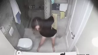 Glasses wearing spy cam hottie showing her pussy and being freaky as well