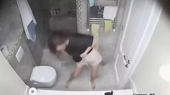 Glasses wearing spy cam hottie showing her pussy and being freaky as well