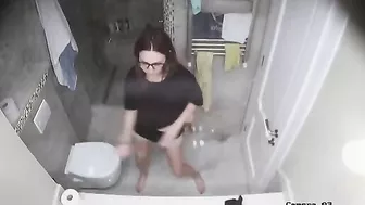 Glasses wearing spy cam hottie showing her pussy and being freaky as well