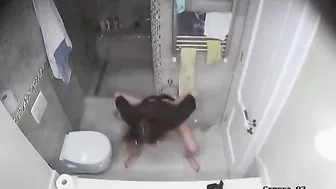 Glasses wearing spy cam hottie showing her pussy and being freaky as well