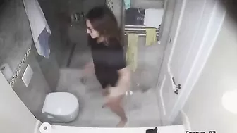 Glasses wearing spy cam hottie showing her pussy and being freaky as well