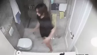 Glasses wearing spy cam hottie showing her pussy and being freaky as well