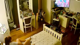 Stepsister inserting stuff into her greedy pussy in spy cam porn movie here