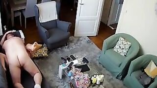 HD cam footage showing a sexy stepmom who takes dad's dick all the way inside