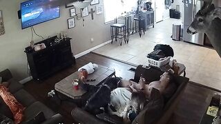 Brutal fuck scene showing a horny dude who wants to USE his stepsister SPYCAM