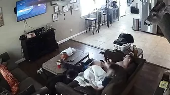 Brutal fuck scene showing a horny dude who wants to USE his stepsister SPYCAM