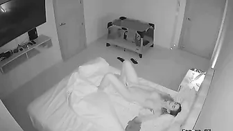 Mom masturbating as her son spies through the camera and jerks off too
