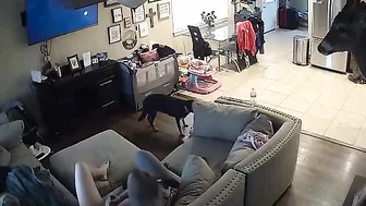 Leaked spy cam footage showing a GF that jerks off his throbbing dick too