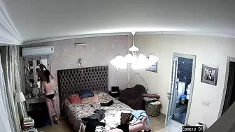 French family teasing with a horny ten girl from the sexy IP cam footage