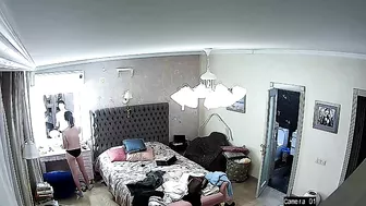 French family teasing with a horny ten girl from the sexy IP cam footage