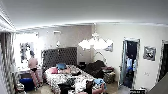 French family teasing with a horny ten girl from the sexy IP cam footage