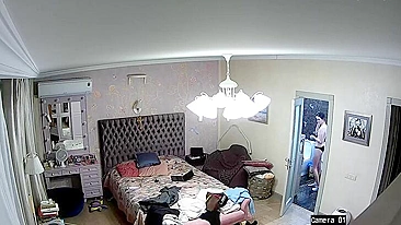 French family teasing with a horny ten girl from the sexy IP cam footage