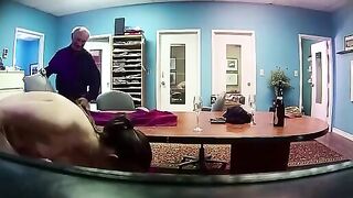 Scandal & Incest ~ Daddy is going to fuck a fulyl naked hottie on the table in a spy cam movie