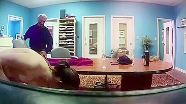 Scandal & Incest ~ Daddy is going to fuck a fulyl naked hottie on the table in a spy cam movie