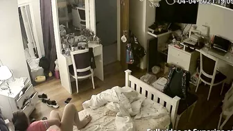 Dirty talking girl sexting and enjoying phone sex as we peek at her hot body