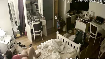 Dirty talking girl sexting and enjoying phone sex as we peek at her hot body