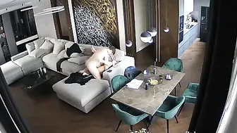 Hot stepbro and stepsister from Canada fucking in spy cam porn movie on couch