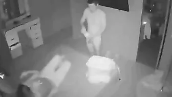 Stepdaughter sucking cock as daddy spies on her using that fucking camera