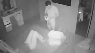 Stepdaughter sucking cock as daddy spies on her using that fucking camera