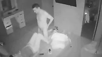 Stepdaughter sucking cock as daddy spies on her using that fucking camera