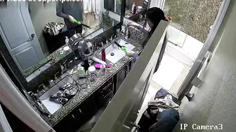 Spy cam footage showing a horny stepsister hitting the showers in the morning