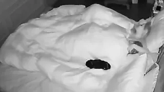 Naughty son is spying on his parents and watches them fuck under the blanket