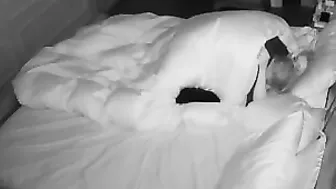 Naughty son is spying on his parents and watches them fuck under the blanket