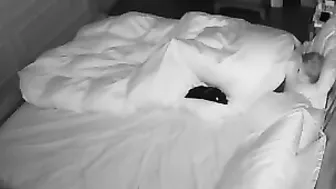 Naughty son is spying on his parents and watches them fuck under the blanket