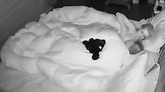 Naughty son is spying on his parents and watches them fuck under the blanket