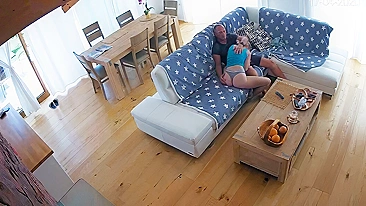 Naughty stepson peeks on his dad and his stepmom having sex on IP camera