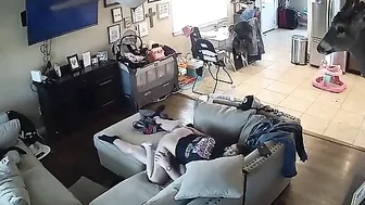 Passionate teens are caught having sex on a hidden cam by her naughty brother