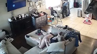 Passionate teens are caught having sex on a hidden cam by her naughty brother