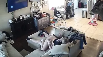 Passionate teens are caught having sex on a hidden cam by her naughty brother