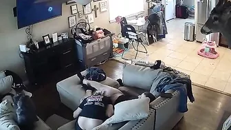 Passionate teens are caught having sex on a hidden cam by her naughty brother