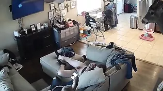 Passionate teens are caught having sex on a hidden cam by her naughty brother