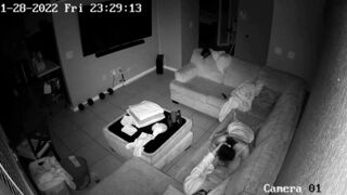 Parents watch their daughter blowing her boyfriend on a hidden cam while they're away