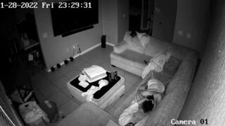 Parents watch their daughter blowing her boyfriend on a hidden cam while they're away