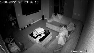 Parents watch their daughter blowing her boyfriend on a hidden cam while they're away