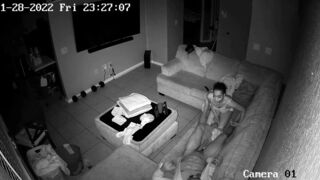 Parents watch their daughter blowing her boyfriend on a hidden cam while they're away