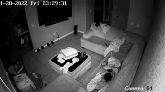 Parents watch their daughter blowing her boyfriend on a hidden cam while they're away