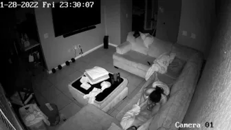 Parents watch their daughter blowing her boyfriend on a hidden cam while they're away