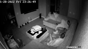 Parents watch their daughter blowing her boyfriend on a hidden cam while they're away