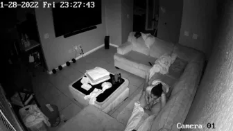 Parents watch their daughter blowing her boyfriend on a hidden cam while they're away