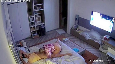 Hidden cam video with a mature European couple having hot sex in their bedroom