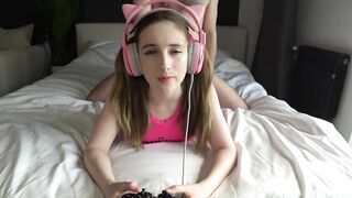 Gamer Bitch Fuckin' Sucks and Pounds Hard While Playin'