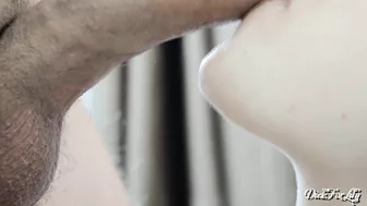 Fucking hell! That's one massive load of spunk splattered all over that pretty face.