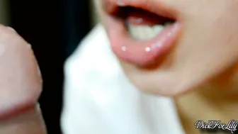 Gentle Blowjob Close-Up for Hubby? Fuck That! Give Him a Rough Tongue Fucking!