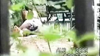 Spying on Hidden Interracial Outdoor Sex by the Pool