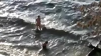 Exhibitionist Amateur Spies on Public Anal Action at the Beach